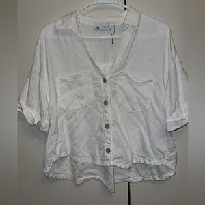 Casual Zara White Button Up